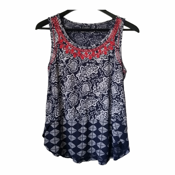 Lucky Brand Women's Sleeveless Embroidered blouse - Picture 1 of 7